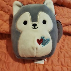 Squishmallow 5" Ryan Husky Dog Soft Gray Valentine Plush NWT